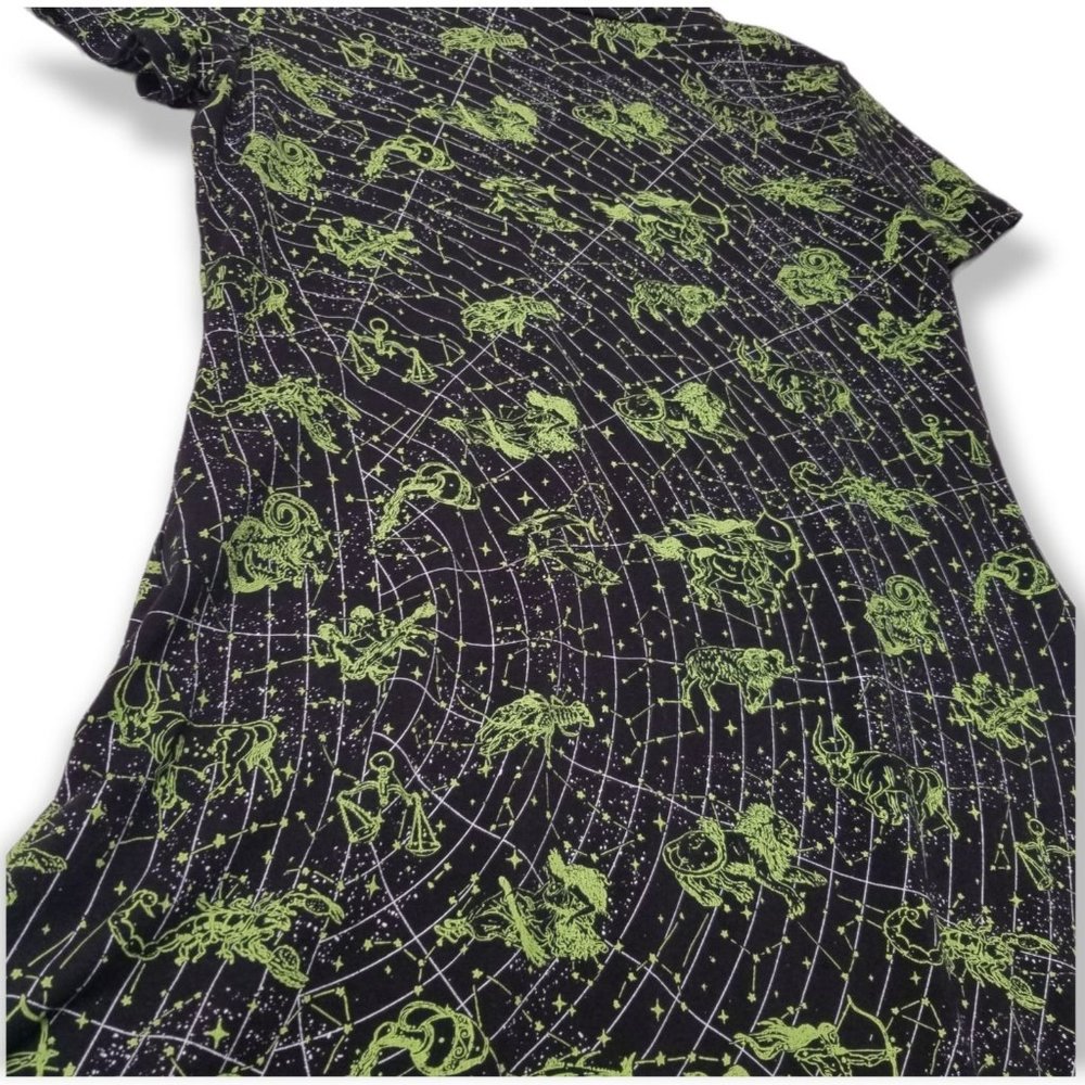 Dolls Kill Horoscopez Constellation Mini Dress Short Sleeve Mock Neck Zodiac - Picture 7 of 9